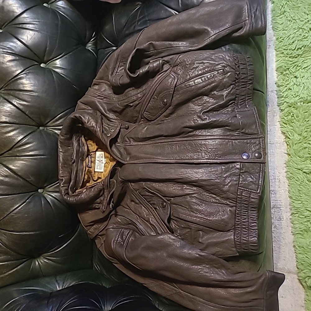 Pelle Studio Real Brown Thick & Soft Leather Biker Jacket Liner Thinsulate s. L